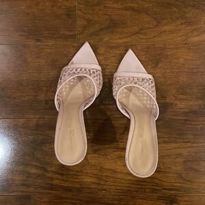 Authentic Gianvito Rossi high heel slides in mauve color